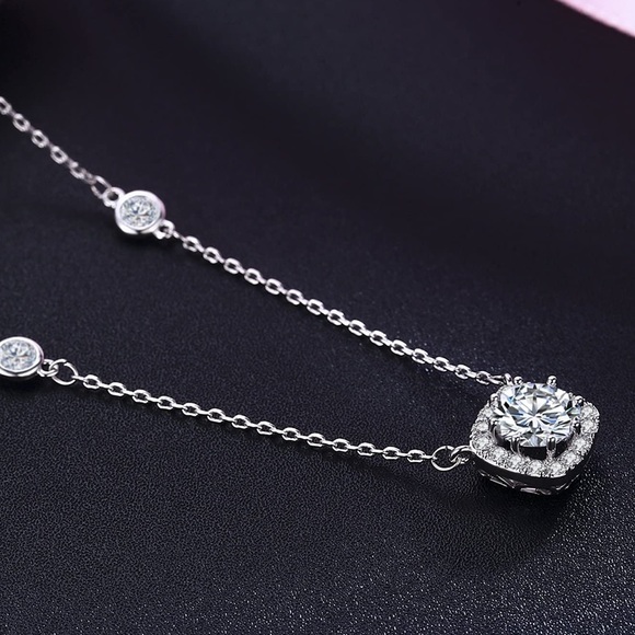 SBLING Platinum Plated Cubic Zirconia Necklace - Picture 2 of 4
